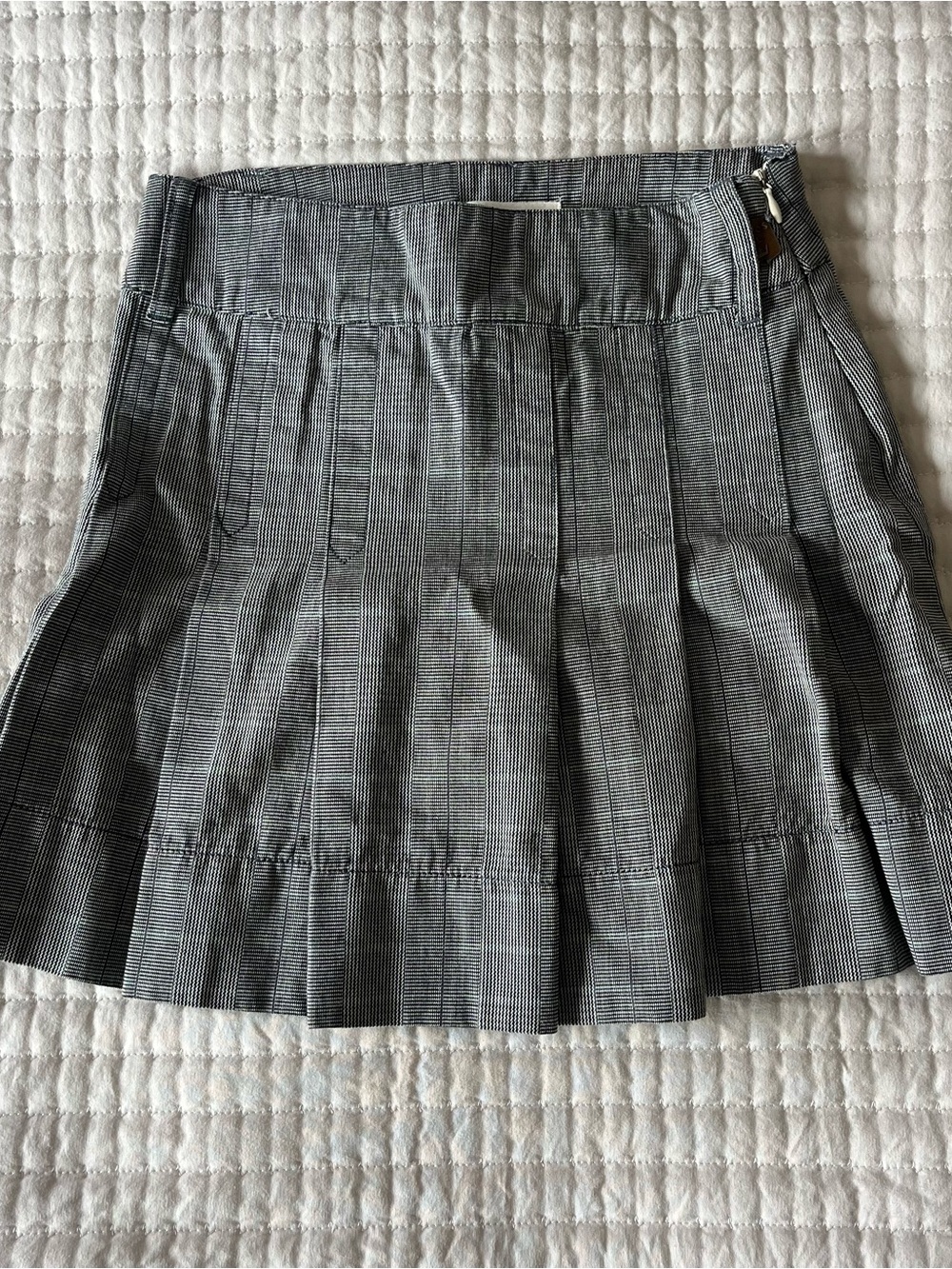 Diesel Vintage Gray Checked Pleated Mini Skirt 24 XS